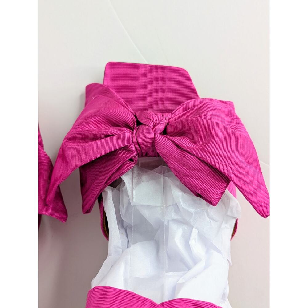 Ganni Bow Ankle Tie Heels 38 Hot Pink Open Toe Strappy Kitten Heel Party 7.5-8 - Picture 13 of 16